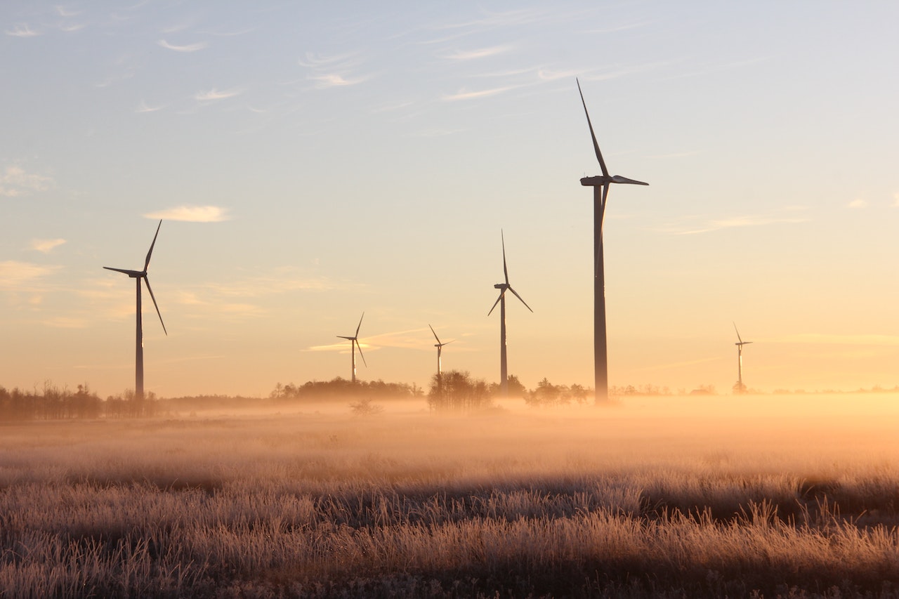 photo of windmill during dawn